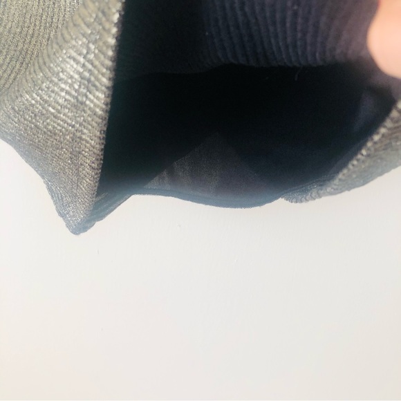 5 for $25! 💕 Agaci Golden Shimmer Black Mid Slit Pencil Skirt - Picture 7 of 10